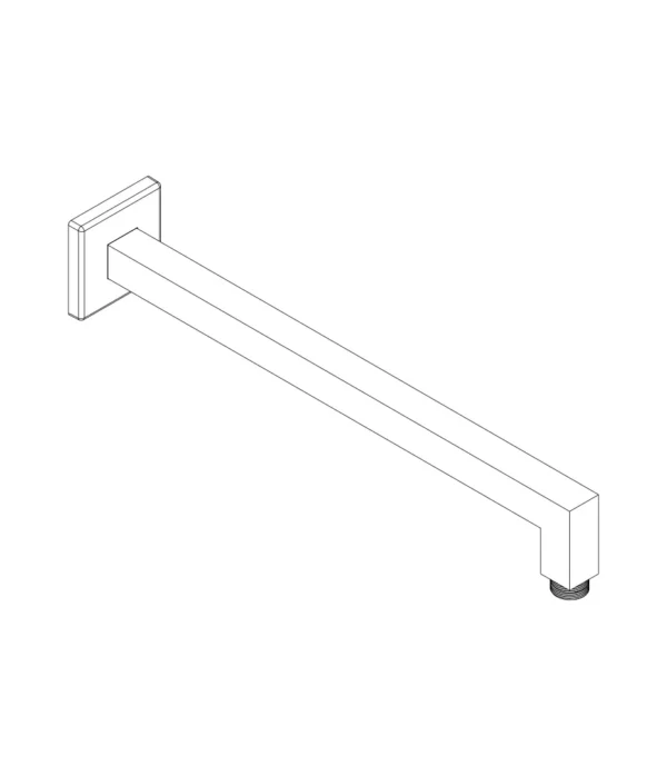 Braccio doccia da parete 22x22 mm // L. 350 mm, serie Techno by Aquaelite