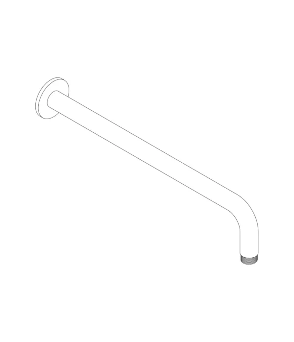 Braccio doccia da parete ø 23 mm curvo L. 350 mm, Metal inox 316L, by Aquaelite