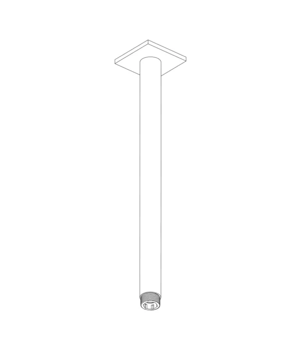 Braccio doccia a soffitto ø 23 mm L. 300 mm, Aquaelite, Metal 316 L inox