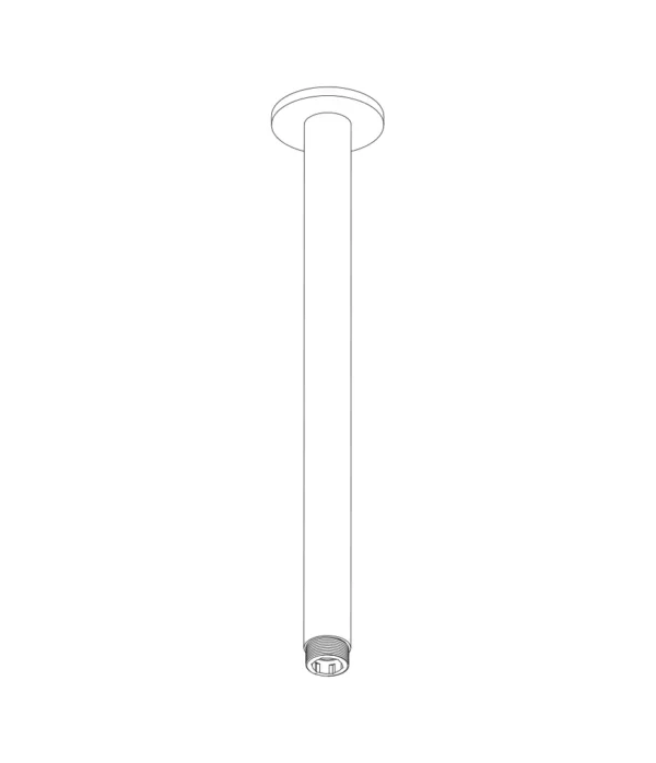 Braccio doccia a soffitto ø 23 mm L. 300 mm, metal inox 316L by Aquaelite