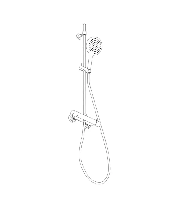 Colonna doccia con miscelatore termostatico con doccetta 3 getti ø 140 mm flessibile PVC 150 cm by Aquaelite