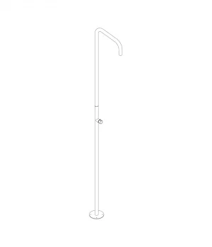 Freestanding shower column ø 35 mm, metal inox 316l, by Aquaelite