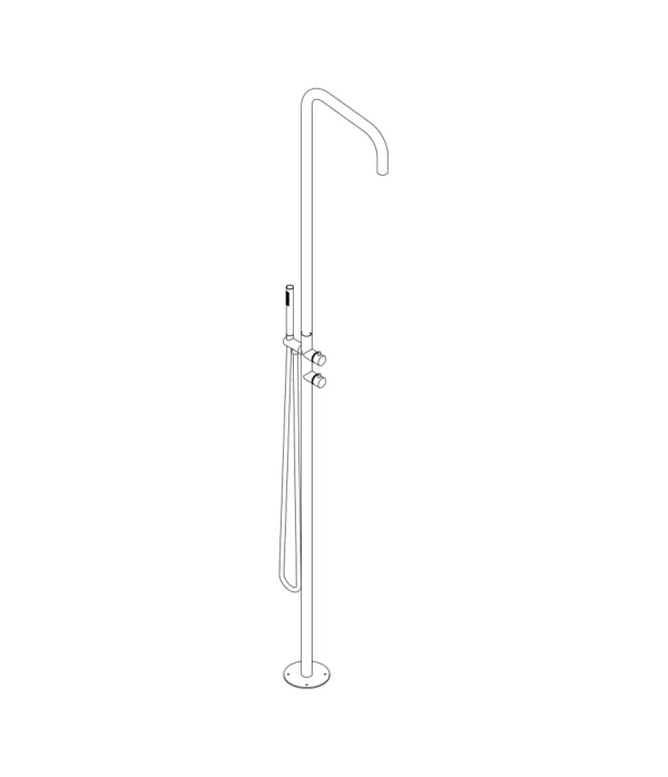 Colonna doccia freestanding ø 35 mm, metal inox 316L by Aquaelite