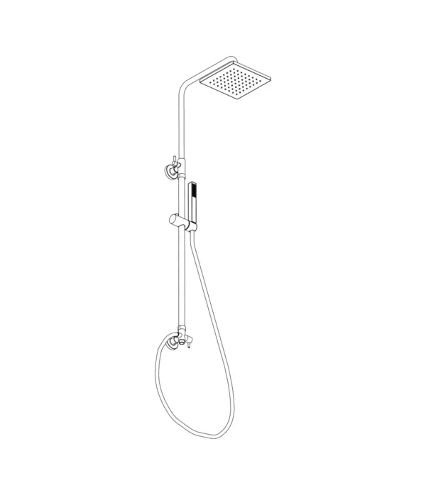 Colonna doccia telescopica ø 24 mm con presa acqua esterna e deviatore by Aquaelite