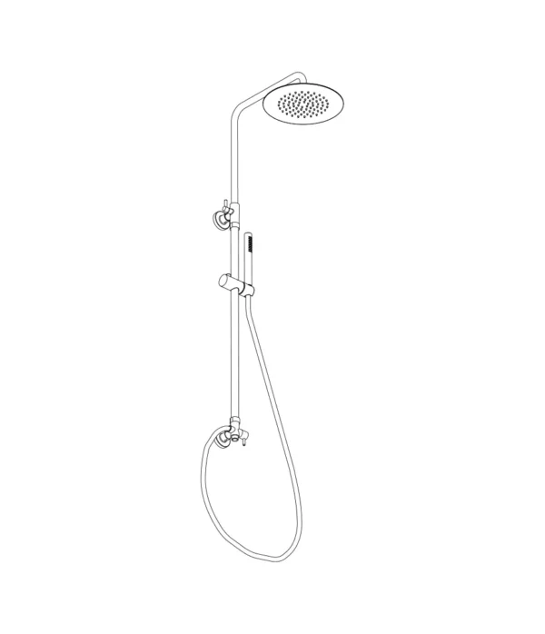 Colonna doccia telescopica ø 24 mm con presa acqua esterna e deviatore by Aquaelite