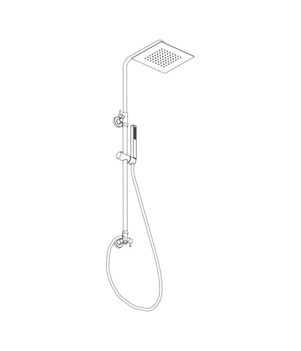 Colonna doccia telescopica ø 24 mm con presa acqua esterna e deviatore by Aquaelite