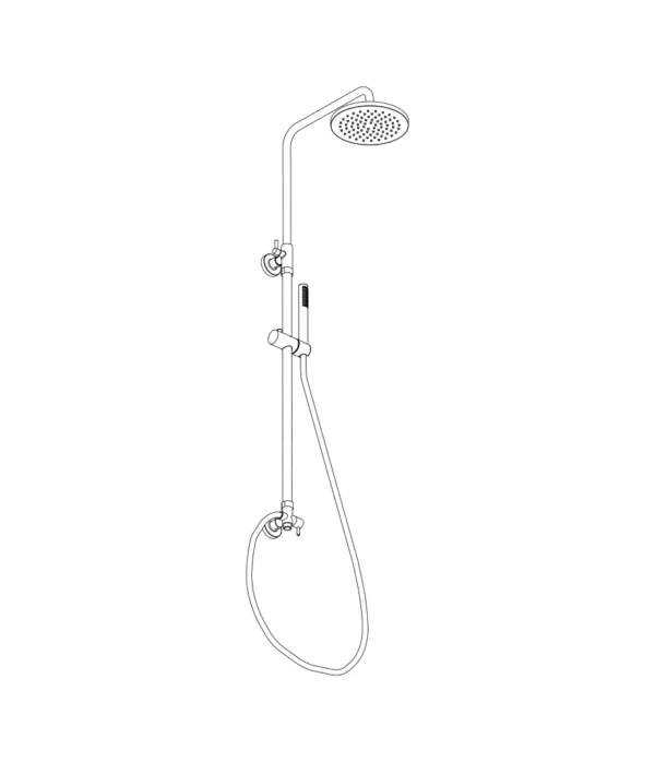 Colonna doccia telescopica ø 24 mm con presa acqua esterna e deviatore by Aquaelite