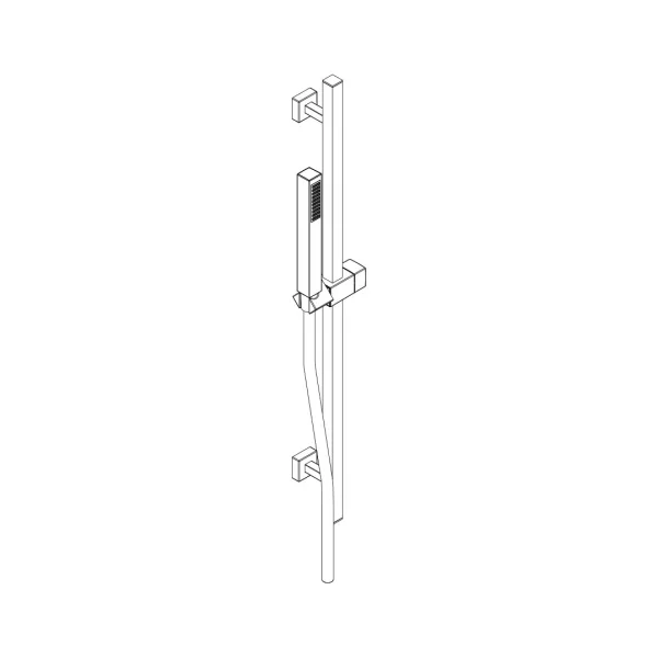 Square rail kit with adjustable shower holder L. 600 mm by Aquaelite