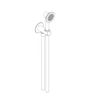 Shower set with wall elbow and shower holder for round ø 60 mm brass handshower by Aquaelite