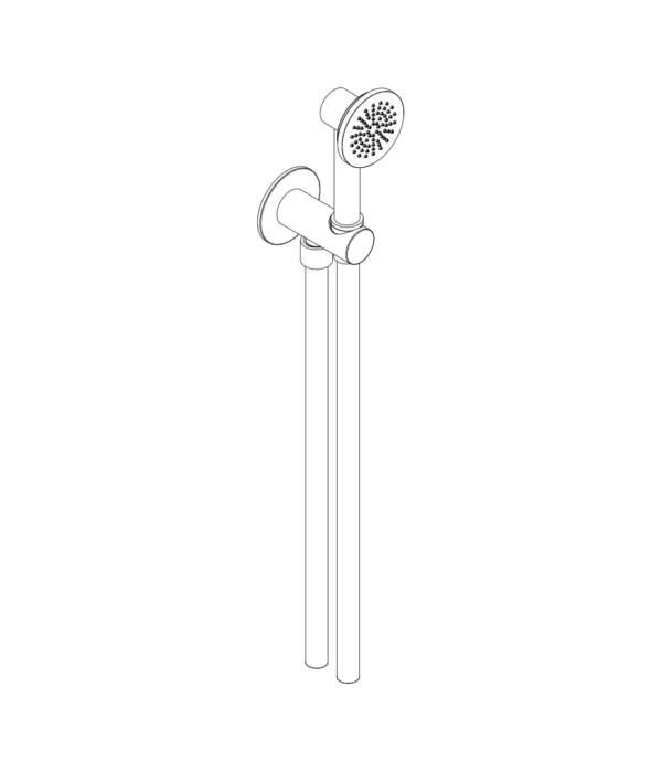 Set doccia con presa acqua e supporto per doccetta ø 60 mm tonda ottone by Aquaelite