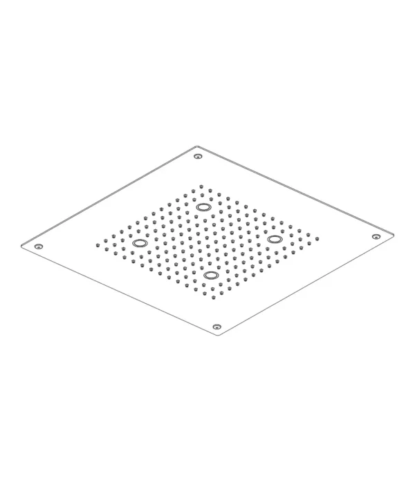 Soffione a incasso a controsoffitto 500x500 mm, serie Techno by Aquaelite