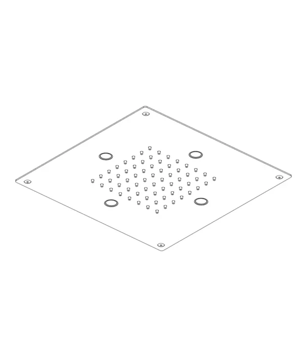 Soffione a incasso a controsoffitto 320x320 mm, serie Techno by Aquaelite