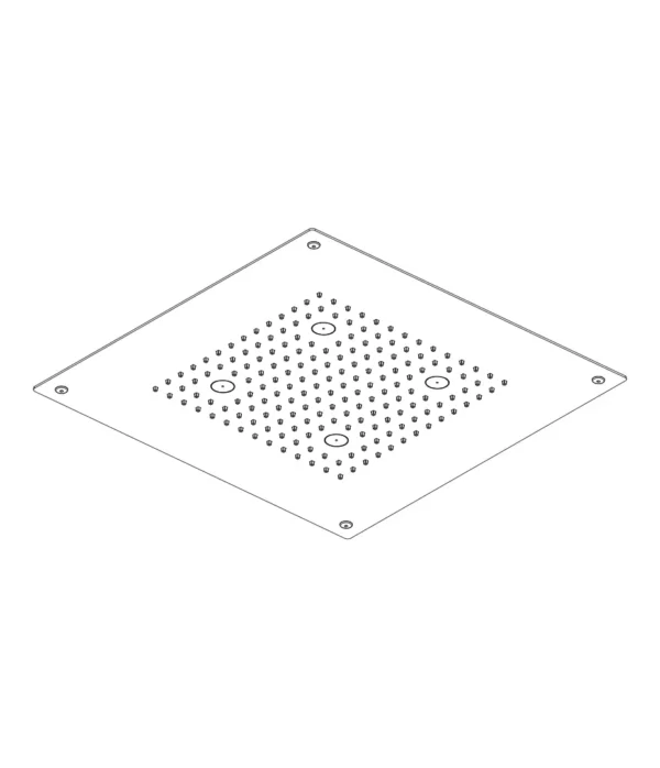 PVD Soffione a incasso a controsoffitto 400x400 mm, serie Techno by Aquaelite