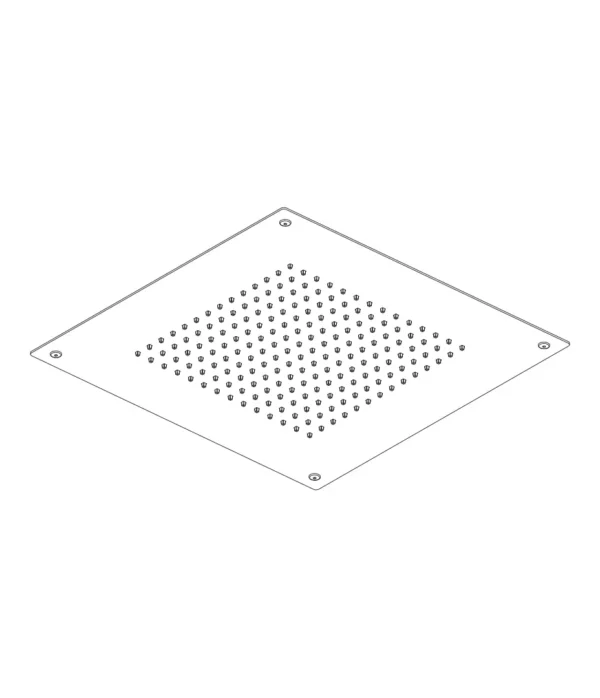 False ceiling shower head 400x400 mm, metal 316l stainless steel Aquaelite