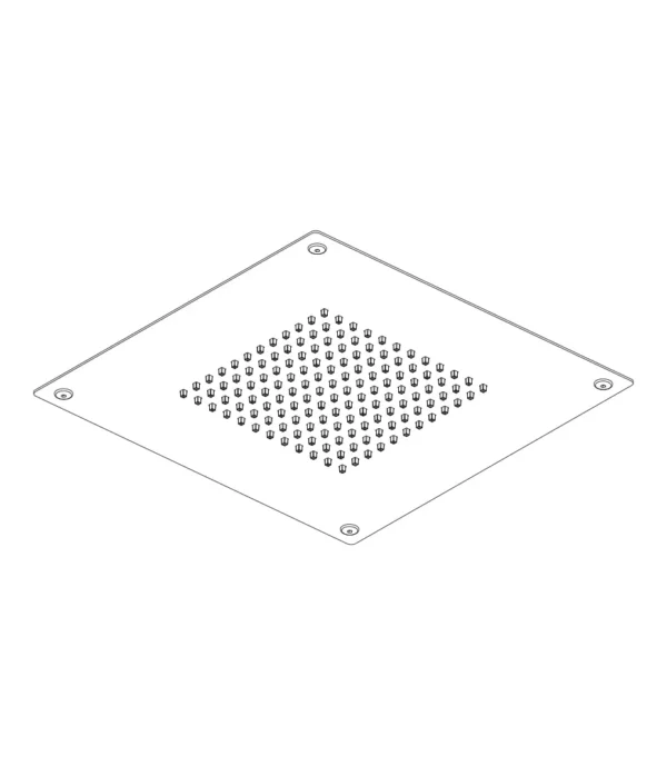 PVD Soffione a incasso a controsoffitto 280x280 mm, serie Techno