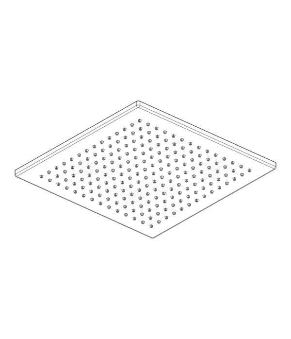 Soffione a pioggia 300x300 mm // h. 12 mm, serie Techno by Aquaelite