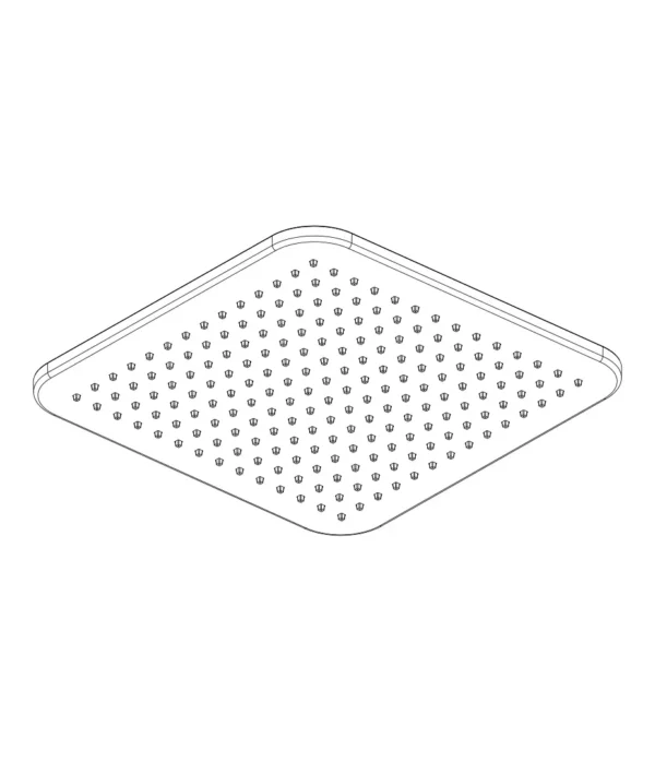 Soffione a pioggia 300x300 mm // h. 12 mm, serie Techno by Aquaelite