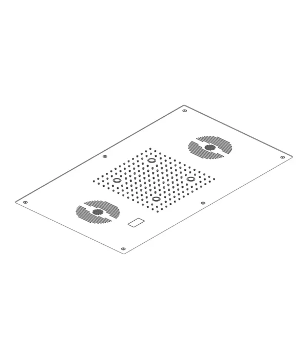 Soffione a incasso a controsoffitto 700x400 mm, serie Aqua Blue Sound by Aquaelite
