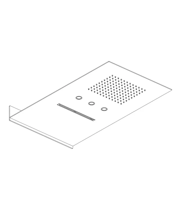 Wall mounted shower head 530x300 mm // h. 2 mm, Minimal collection by Aquaelite