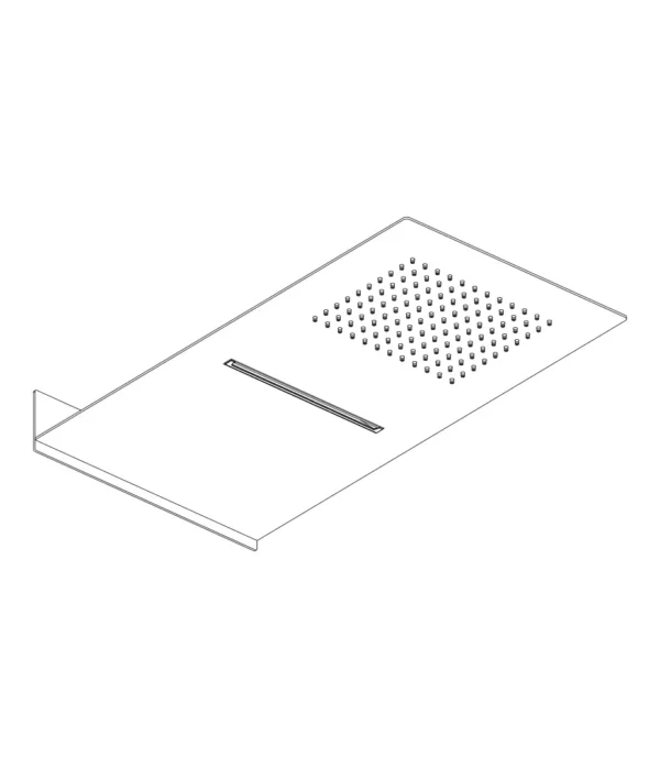 Wall mounted shower head 480x250 mm // h. 2 mm, Minimal collection by Aquaelite