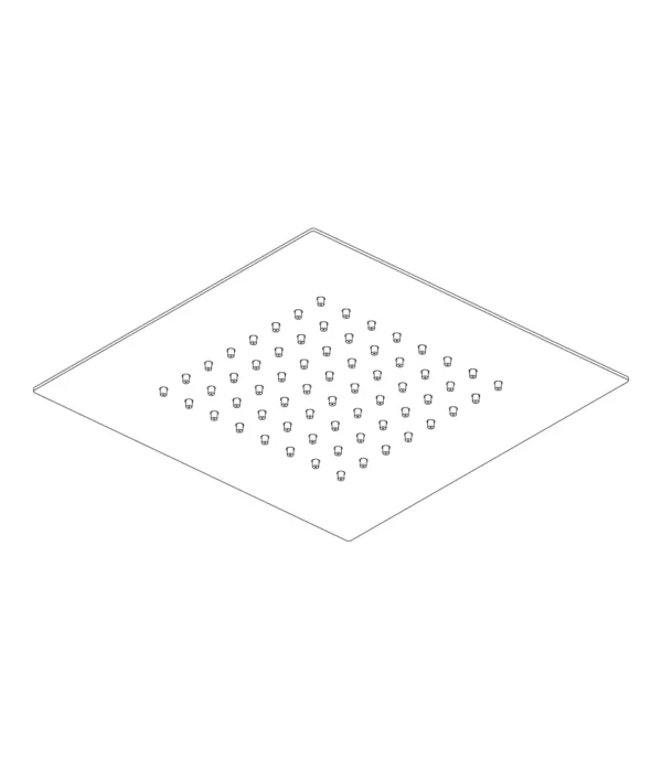 offione a pioggia 250x250 // h. 2 mm, Metal 316L by Aquaelite