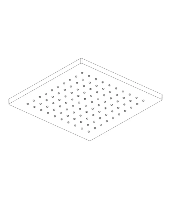 Soffione a pioggia 250x250 mm // h. 12 mm, serie Techno by Aquaelite