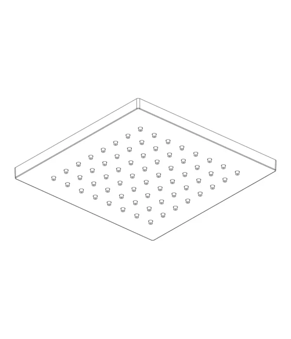 Soffione a pioggia 200x200 // h. 12 mm, serie Techno by Aquaelite