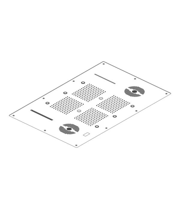 Soffione incasso a controsoffitto 850x540 mm, serie Aqua Blue Sound by Aquaelite