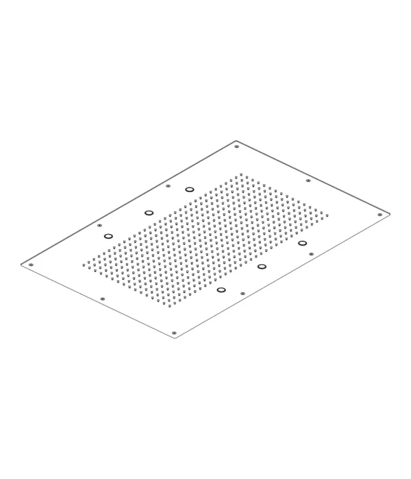 Soffione incasso a controsoffitto 850x540 mm, serie Rock by Aquaelite