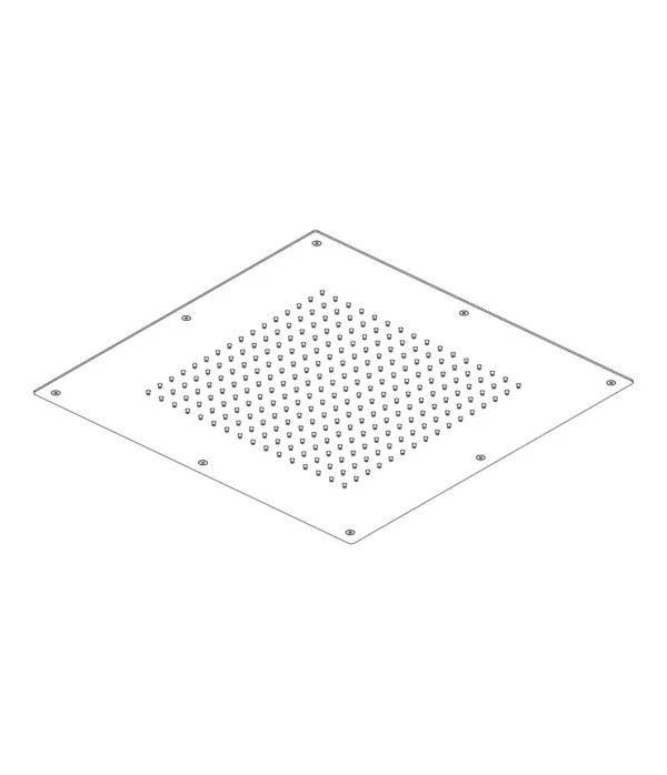 Soffione a incasso a controsoffitto 500x500 mm, serie Techno by Aquaelite