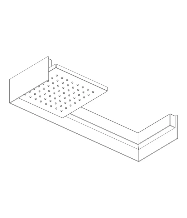 Soffione a parete 500x200 mm con soffione ABS 200x200 mm, serie Club by Aquaelite