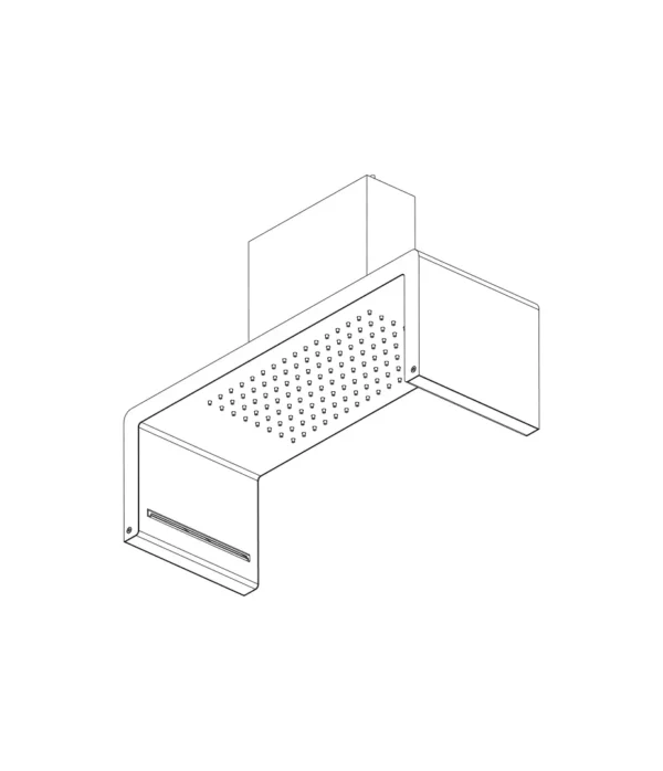 Soffione a soffitto 554x202 mm, Braccio a soffitto 200 mm, serie Club by Aquaelite
