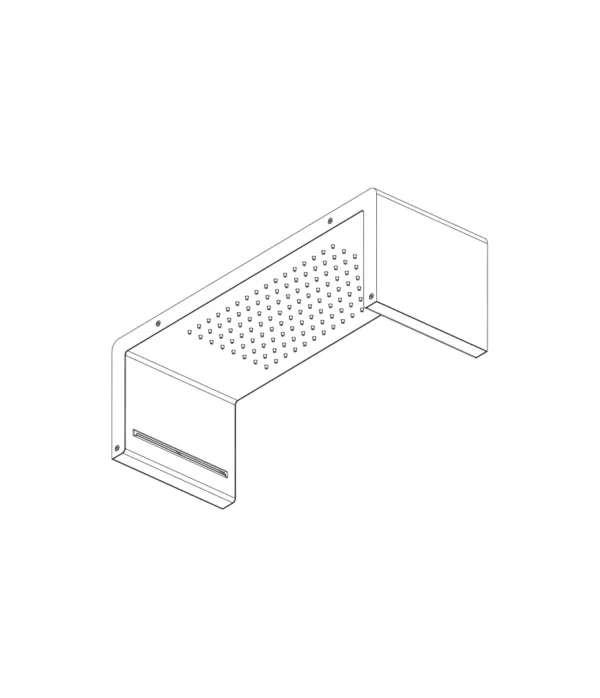 Soffione incasso a controsoffitto 554x202 mm, serie Club by Aquaelite