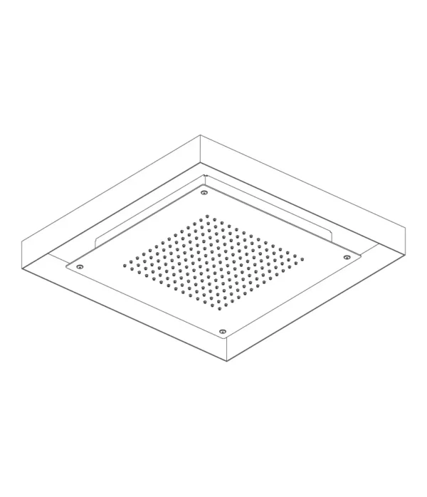 Soffione a incasso a controsoffitto 520x520 mm, serie Modula by Aquaelite