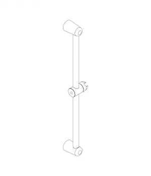 Sliding rail with adjustable shower holder L. 600 mm by Aquaelite