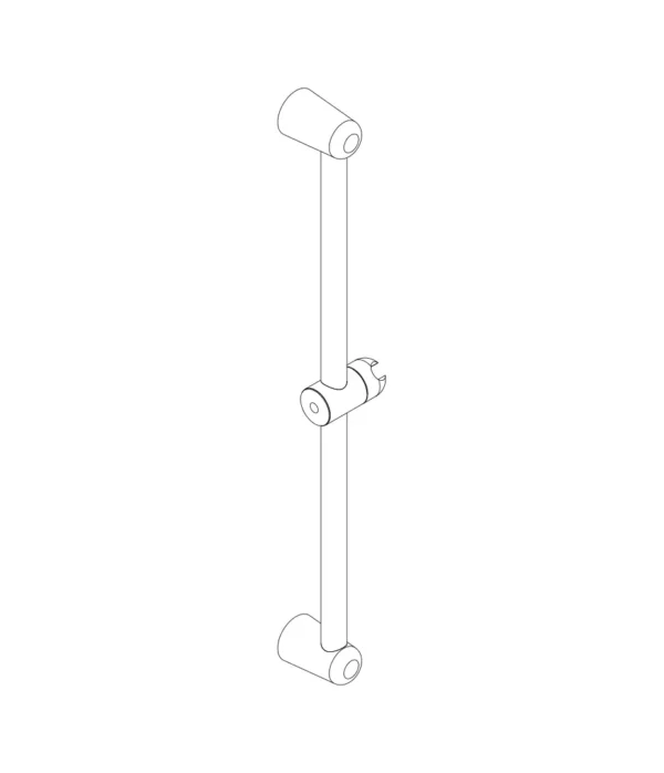 Asta doccia con cursore orientabile L. 600 mm by Aquaelite