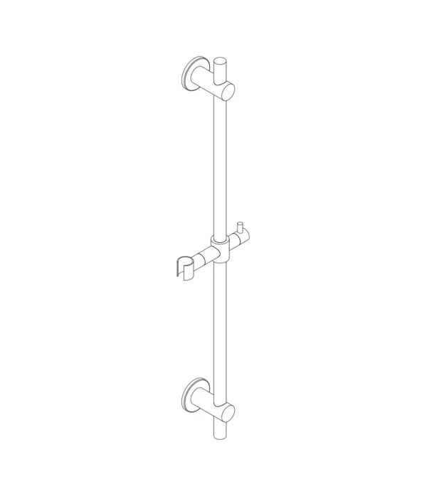 Asta doccia ø 19 mm cursore orientabile L. 600 mm by Aquaelite