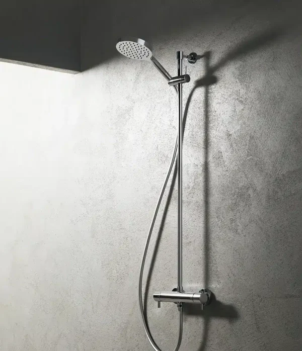 Colonna doccia con miscelatore termostatico con doccetta 3 getti ø 140 mm flessibile PVC 150 cm by Aquaelite