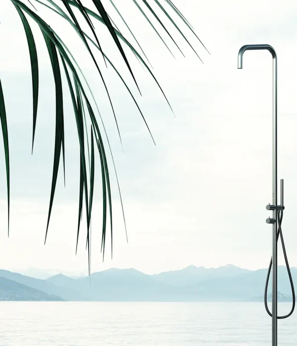 Colonna doccia freestanding ø 35 mm, metal inox 316L by Aquaelite