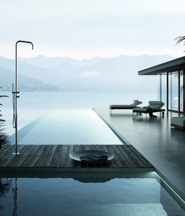 Colonna doccia freestanding ø 35 mm, metal inox 316L by Aquaelite