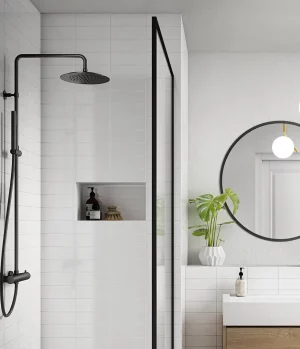 Shower column with thermostatic mixer by Aquaelite