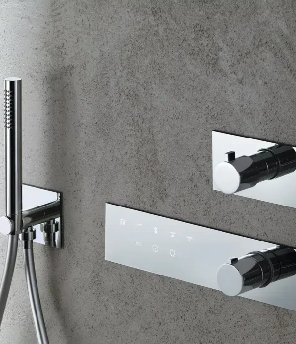 Shower set with wall elbow and shower holder for round brass handshower - Image 3
