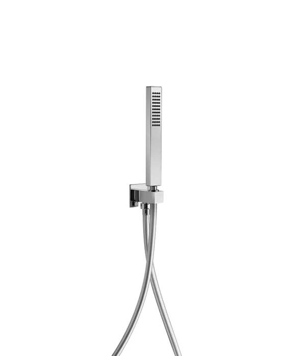 Set doccia con presa acqua e supporto fisso per doccetta rettangolare ottone by Aquaelite