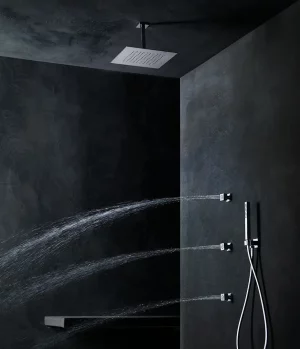 Techno collection, rainfall shower head, adjustable lateral body jet 40x40 mm SPA Home Aquaelite