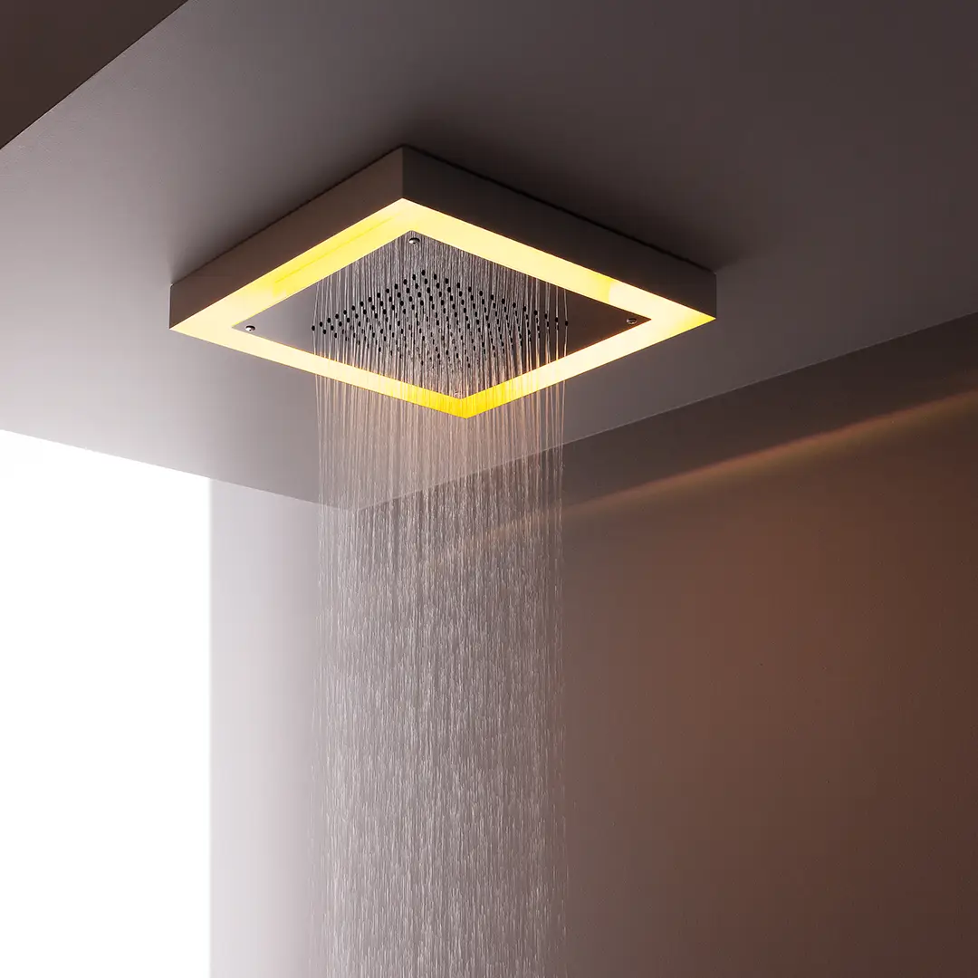 False ceiling shower head 520x520 mm, Modula collection by Aquaelite