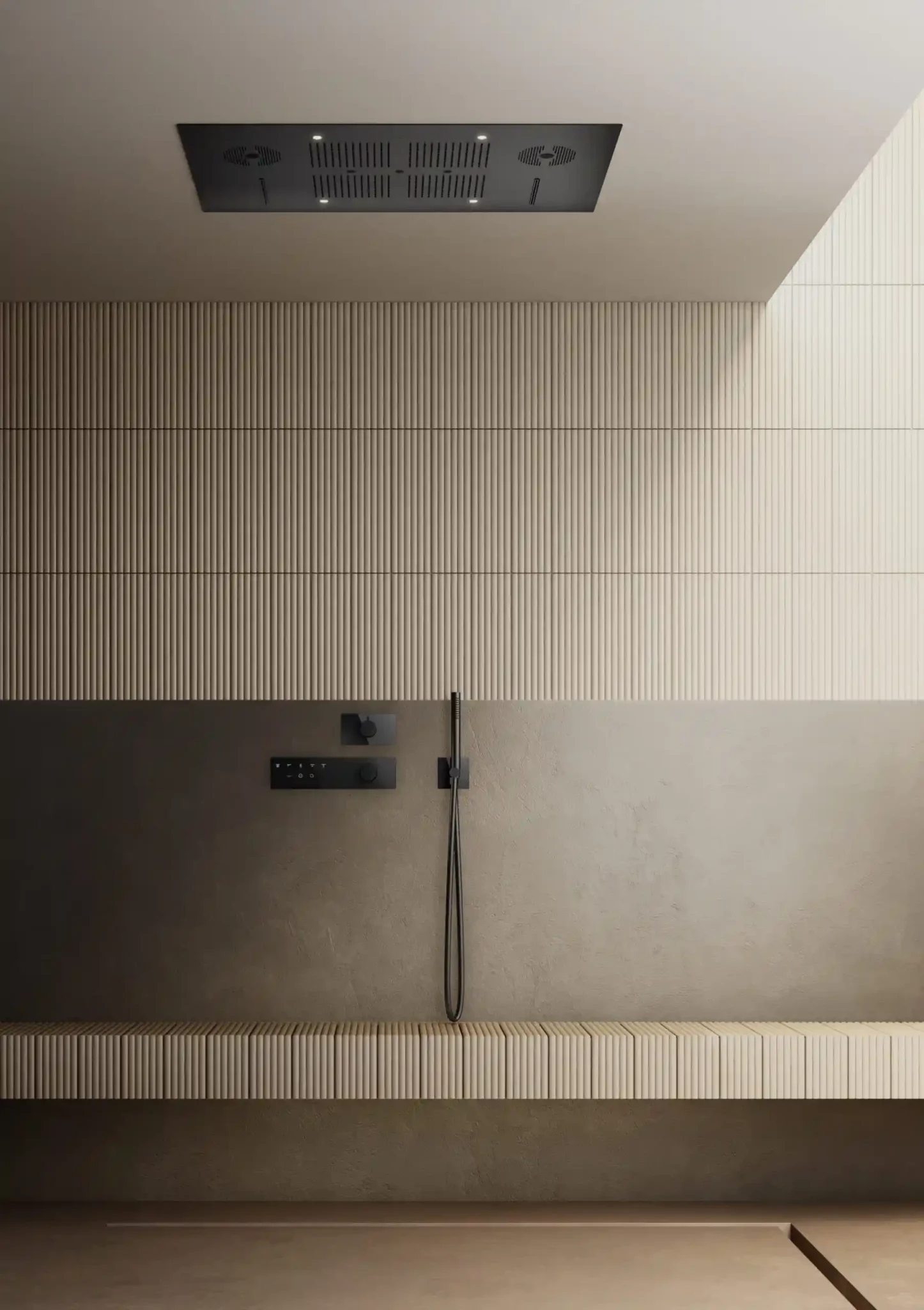 SPA Home by Aquaelite, soffione Aqua blue sound finitura nera
