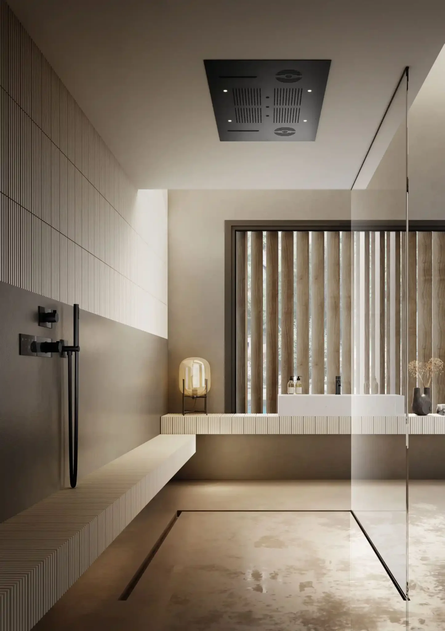 SPA Home by Aquaelite, soffione Aqua blue sound finitura nera
