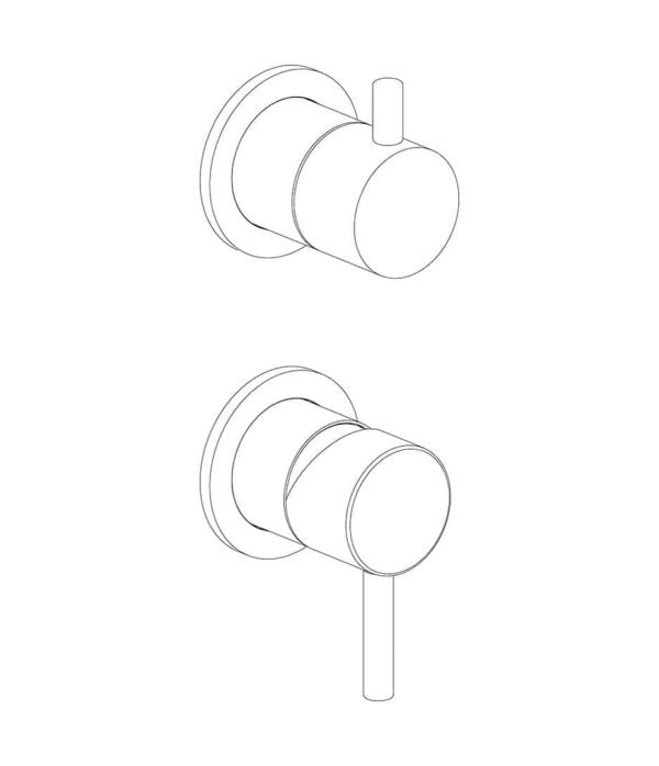 Concealed shower mixer with 3 ways diverter