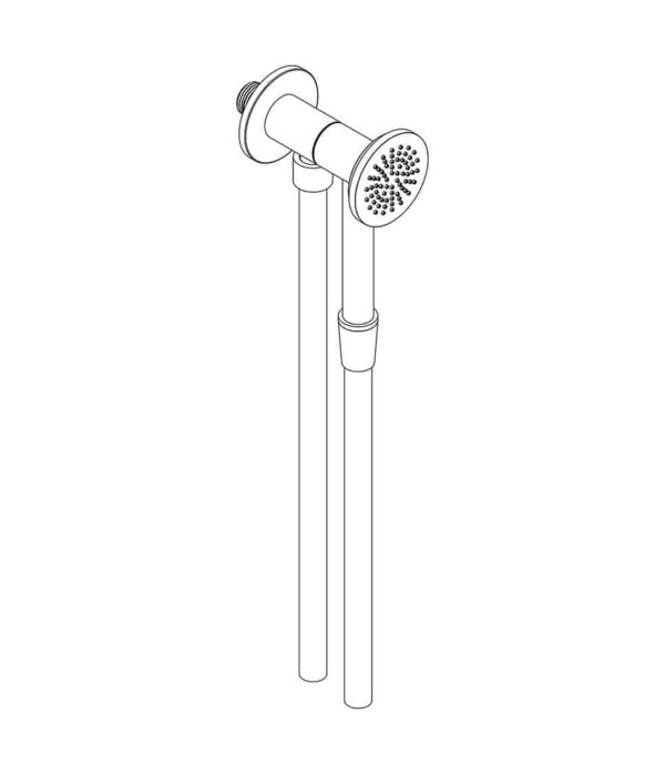 Set doccia con presa acqua e supporto a pressione per doccetta tonda ø 60 mm