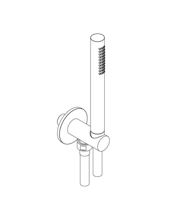 Set doccia con presa acqua e supporto per doccetta tonda ABS